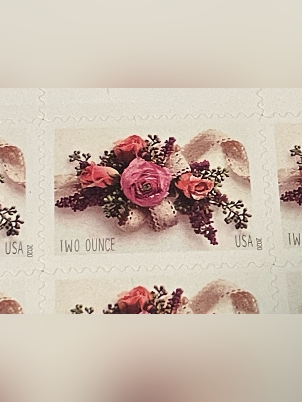 3 Garden Corsage 2 Oz. Forever Stamp Sheets 60 Total Perfect for Wedding Invite - Picture 3 of 4
